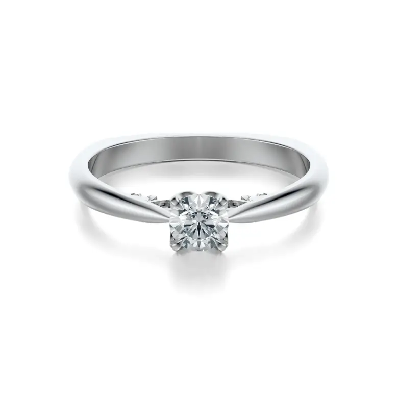 Pierścionek z białego złota z diamentem AJPZ_074